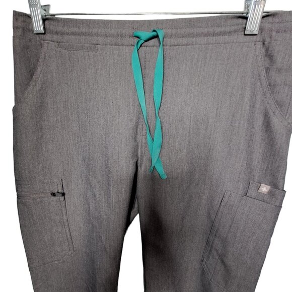 Figs Yola Women's Gray High Waisted Scrub Work Pants Size S/T - Picture 4 of 8